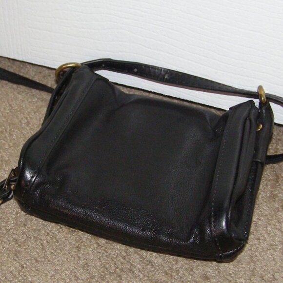 FOSSIL black leather Crossbody bag NO STRAP - Picture 3 of 12
